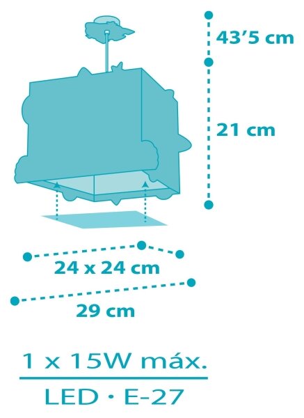 Dalber 63352 - Lampadario per bambini ROCKET 1xE27/15W/230V