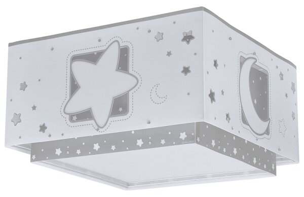 Dalber 63236E - Plafoniera per bambini MOONLIGHT 2xE27/60W/230V grigio