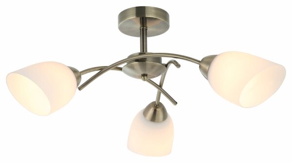 Lampadario a plafone DONNA 3xE27/60W/230V patina
