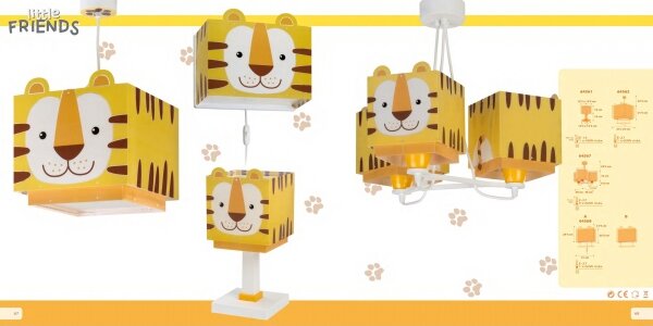 Dalber 64562 - Lampadario per bambini LITTLE TIGER 1xE27/60W/230V