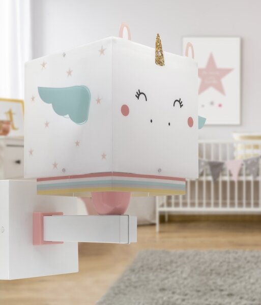 Dalber 64599 - Applique per bambini LITTLE UNICORN 1xE27/15W/230V