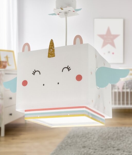 Dalber 64592 - Lampadario per bambini LITTLE UNICORN 1xE27/15W/230V