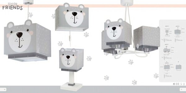 Dalber 64572 - Lampadario per bambini LITTLE TEDDY 1xE27/60W/230V