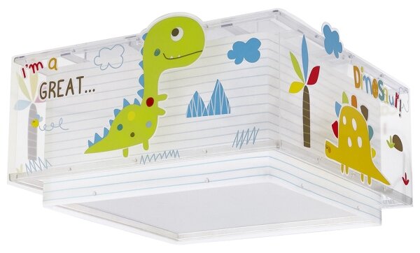 Dalber 73456 - Plafoniera per bambini DINOS 2xE27/60W/230V