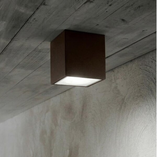 Ideal Lux - Faretto da esterno TECHO 1xGU10/20W/230V 15x15 cm IP54 marrone