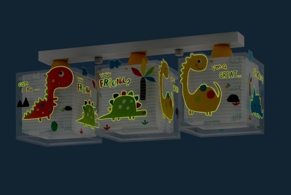 Dalber D-73453 - Plafoniera per bambini DINOS 3xE27/60W/230V