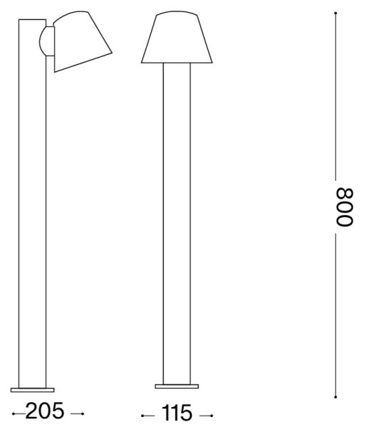 Ideal Lux - Lampada da esterno GAS 1xGU10/35W/230V 80 cm IP43 marrone