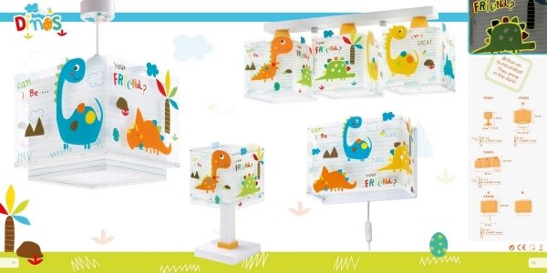 Dalber D-73452 - Lampadario per bambini DINOS 1xE27/60W/230V