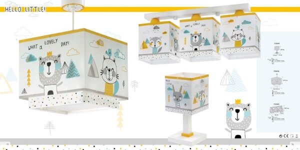 Dalber D-73242 - Lampadario per bambini HELLO LITTLE 1xE27/15W/230V