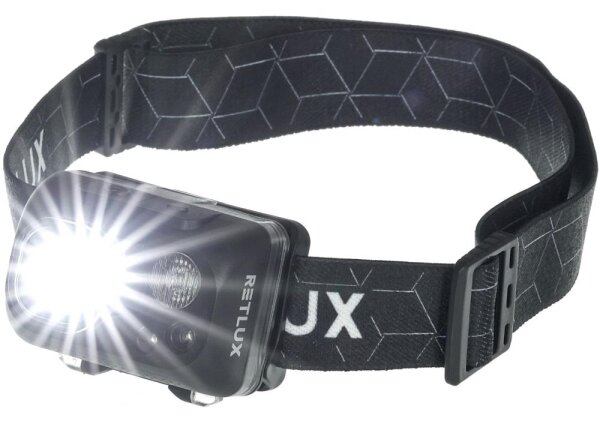 Retlux - LED Lampada frontale ricaricabile LED/3W/1200 mAh IP67 nera