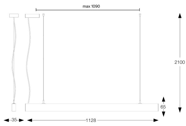 Ideal Lux - Sospensione LED a cavo OFFICE LED/30W/230V 4000K CRI 90 bianco