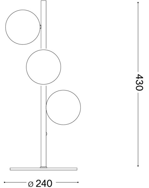 Ideal Lux - Lampada da tavolo LED PERLAGE 3xG9/3W/230V nero/nero fumé