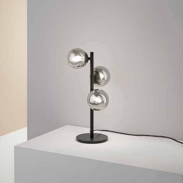 Ideal Lux - Lampada da tavolo LED PERLAGE 3xG9/3W/230V nero/nero fumé