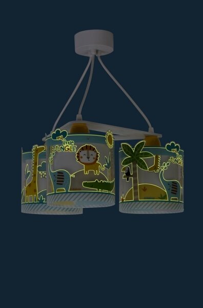 Dalber D-76114 - Lampadario per bambini MY LITTLE JUNGLE 3xE27/15W/230V