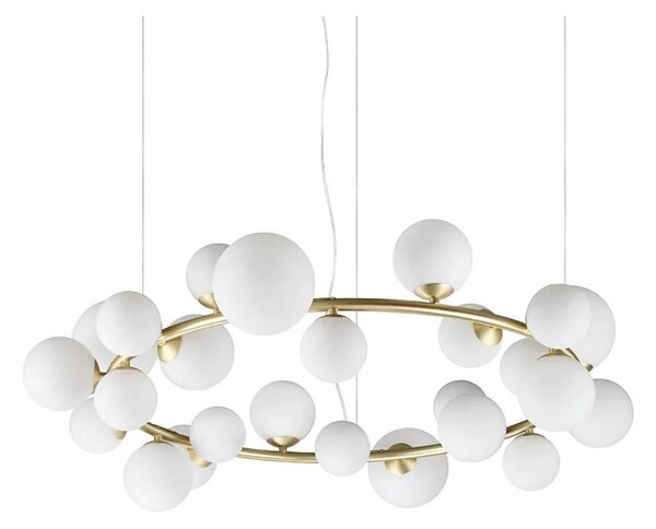Ideal Lux - Lampadario LED a cavo PERLAGE 25xG9/3W/230V 110 cm oro/bianco