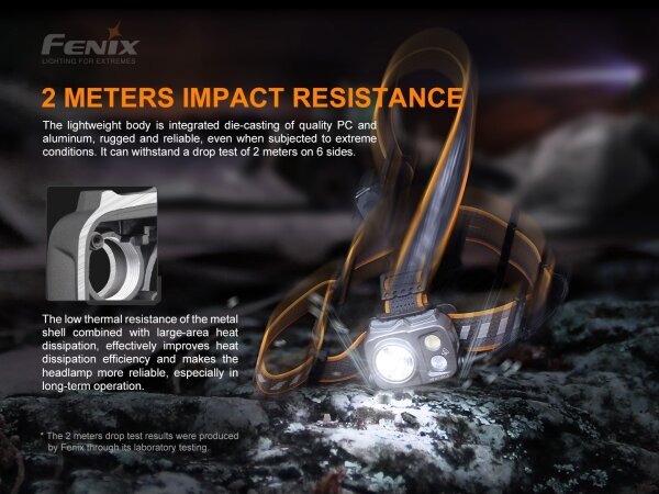 Fenix HP16R1250 - Lampada frontale LED ricaricabile 3xLED/USB 4xAA IP66 1250 lm 600 h