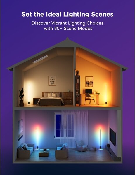 Govee - Lampada LED da terra Smart MATTER LED RGBICWW Wi-Fi + +TC