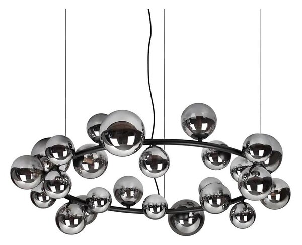 Ideal Lux - Lampadario LED a sospensione su cavo PERLAGE 25xG9/3W/230V 110 cm nero/fumé