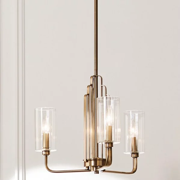 Quintiesse QN-KIMROSE3-BNB - Lampadario a stelo KIMROSE 3xE14/40W/230V oro