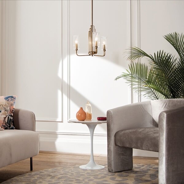Quintiesse QN-KIMROSE3-BNB - Lampadario a stelo KIMROSE 3xE14/40W/230V oro