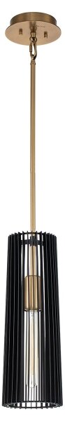 Quintiesse QN-LINARA-P-BK - Lampada a sospensione LINARA con asta 1xE27/60W/230V nero/oro