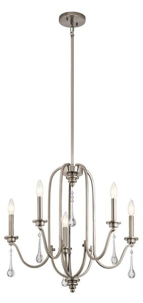 Quintiesse QN-KARLEE5 - Lampadario a stelo KARLEE 5xE14/60W/230V cromo opaco
