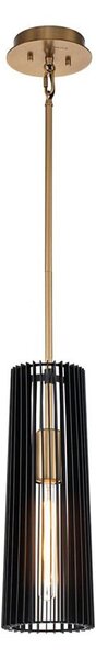 Quintiesse QN-LINARA-P-BK - Lampada a sospensione LINARA con asta 1xE27/60W/230V nero/oro