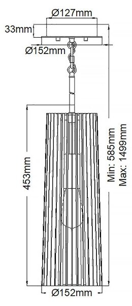 Quintiesse QN-LINARA-P-BK - Lampada a sospensione LINARA con asta 1xE27/60W/230V nero/oro