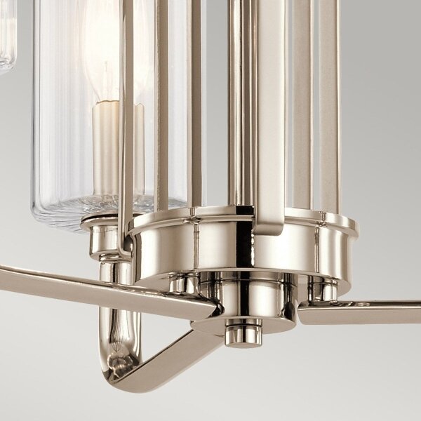 Quintiesse QN-KIMROSE3-PN - Lampadario su asta KIMROSE 3xE14/40W/230V cromo lucido