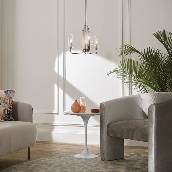 Quintiesse QN-KIMROSE3-PN - Lampadario su asta KIMROSE 3xE14/40W/230V cromo lucido