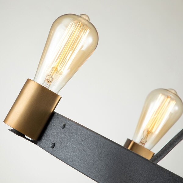 Quintiesse QN-SILAS-4P-DZ - Lampadario su asta SILAS 4xE27/60W/230V nero/oro