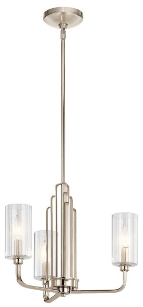 Quintiesse QN-KIMROSE3-PN - Lampadario su asta KIMROSE 3xE14/40W/230V cromo lucido