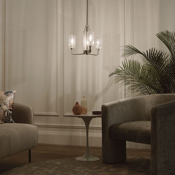 Quintiesse QN-KIMROSE3-PN - Lampadario su asta KIMROSE 3xE14/40W/230V cromo lucido