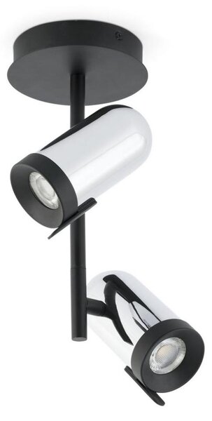 Faro 43534 - Luce Spot ORLEANS 2xGU10/8W/230V argento/nero