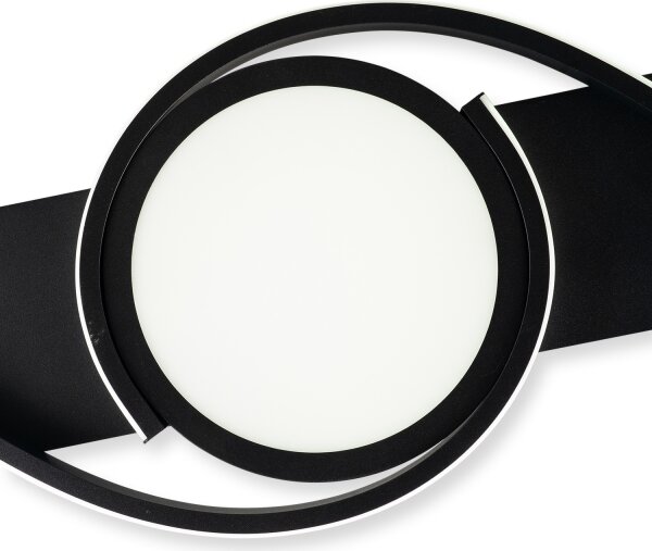 Brilagi - Plafoniera LED dimmerabile TWIRL LED/38W/230V nera + telecomando