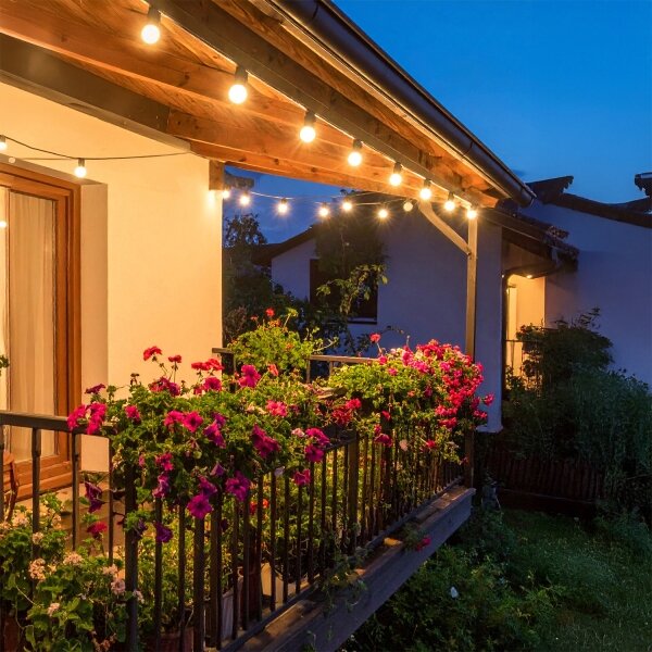 Brilagi - Catena decorativa LED da esterno GIRLANDA 25xE12 20 m nera IP44 bianco caldo