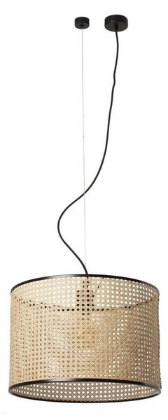 FARO 64314-49 - Lampadario su corda MAMBO 1xE27/15W/230V d. 45 cm rattan/nero