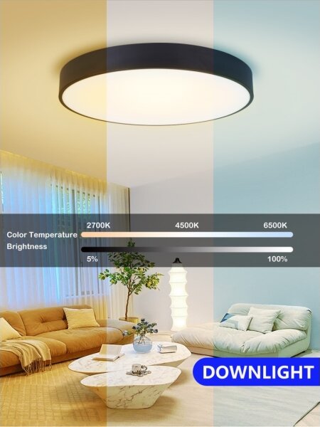 Immax NEO 07202L-Plafoniera LED dimmerabile RONDATE 53W/230V nero Tuya+RC