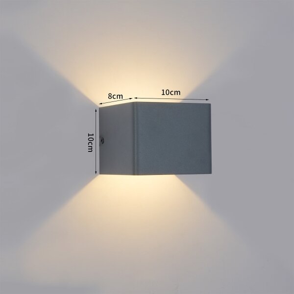 Brilagi - Applique da esterno a LED DONNANI LED/5W/230V 10 cm antracite IP44