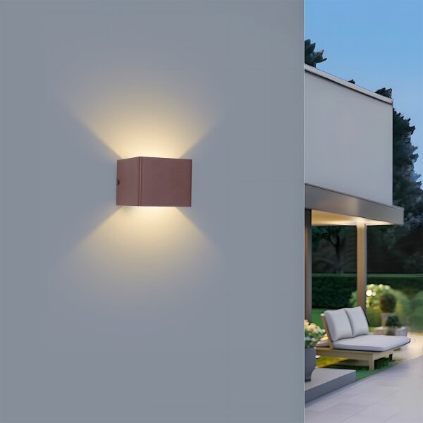 Brilagi - Applique LED da esterno DONNANI LED/5W/230V 10 cm marrone IP44