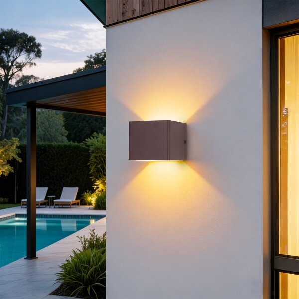 Brilagi - Applique LED da esterno DONNANI LED/5W/230V 10 cm marrone IP44