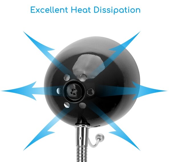 Aigostar - Lampada da tavolo con morsetto 1xE27/11W/230V nero/cromo