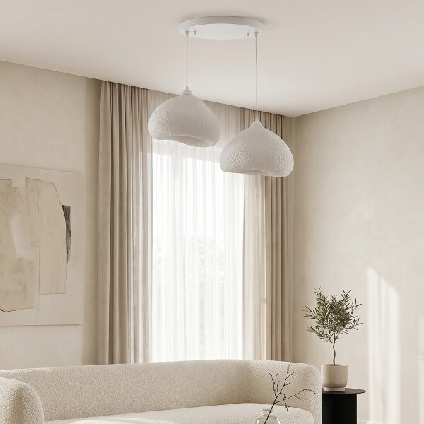 Brilagi - Lampadario a sospensione con cavo WABI SABI 2xE27/40W/230V diam. 45 cm bianco