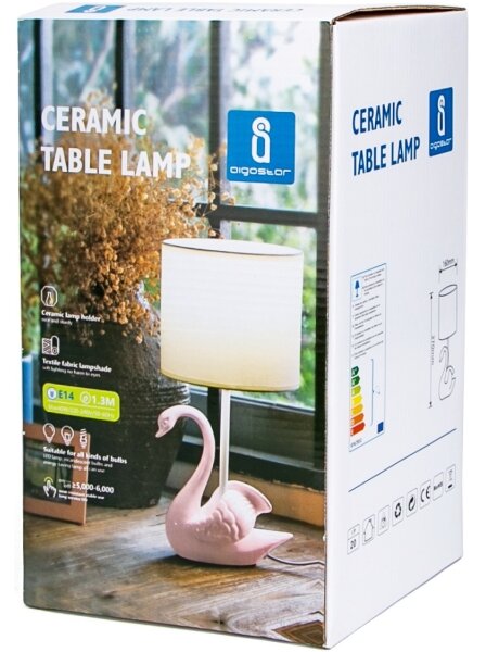 Aigostar - Lampada per bambini 1xE14/40W/230V swan rosa