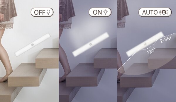 Aigostar - LED luce ricaricabile con sensore 1,5W 5V 4000K per mobili