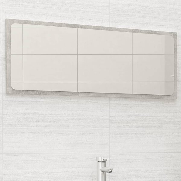 Specchio da Bagno Grigio Cemento 100x1,5x37cm Legno Multistrato