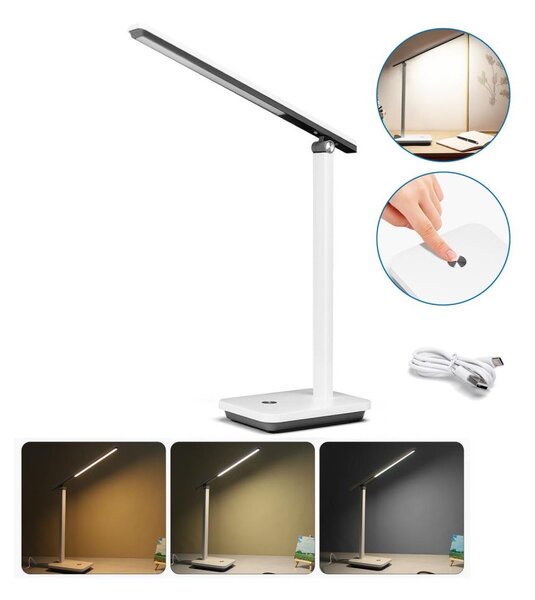 Aigostar - Lampada da tavolo LED dimmerabile LED/5W/5V 3000-6500K bianco/nero