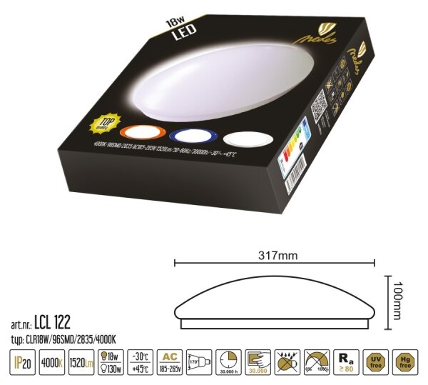 Plafoniera LED LED/18W/230V