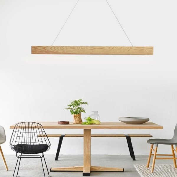 Lampadario LED a sospensione con filo LED/22W/230V 4000K 120 cm cenere/legno solido