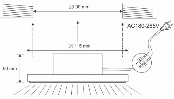 Lampada LED da incasso per bagni LED/10W/230V 4000K bianco IP44